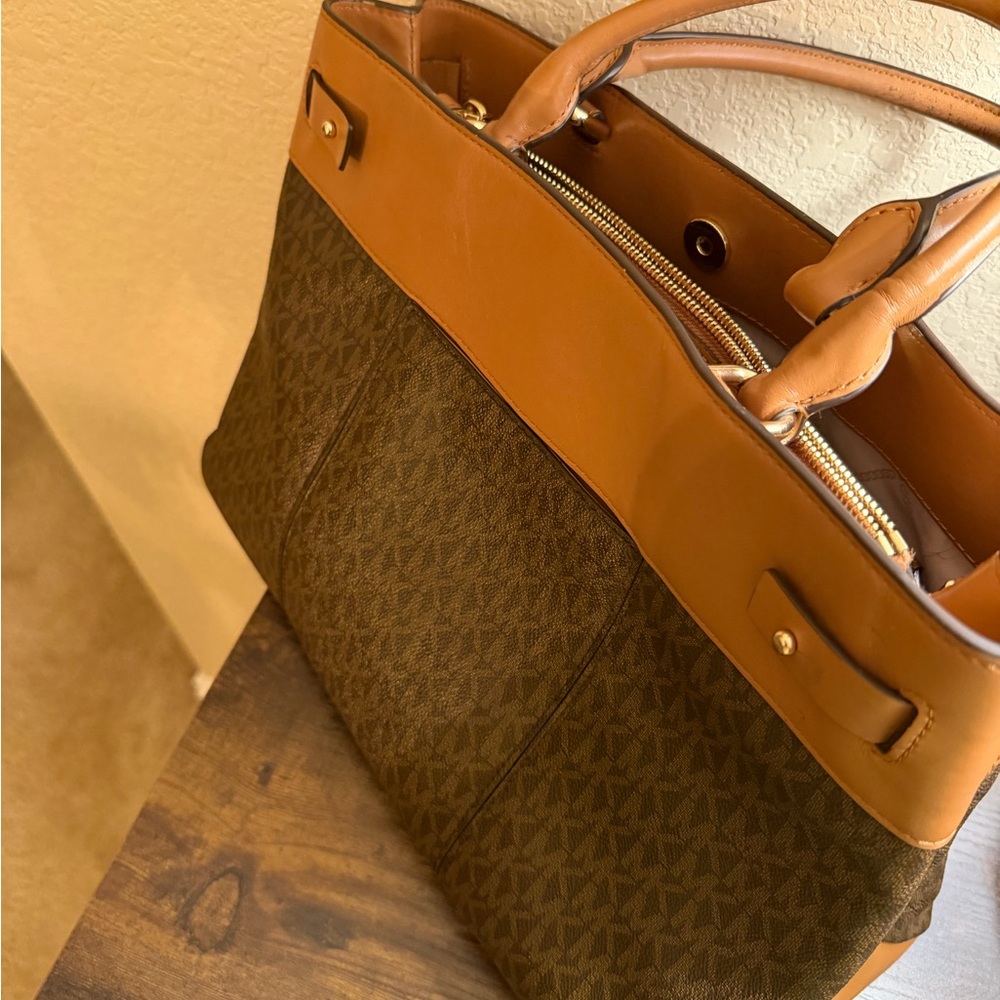 Michael Kors Tan and Brown Tote Bag